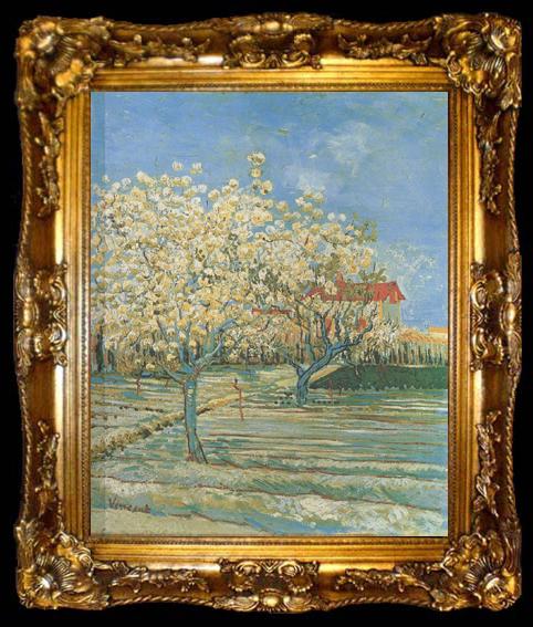 framed  Vincent Van Gogh Orchard in Blossom (nn04), ta009-2